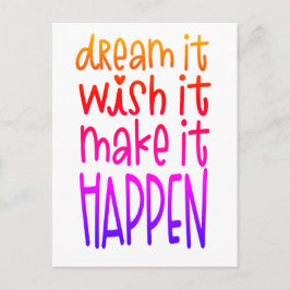 Drömma att det gör det Ljusa färger Vykort