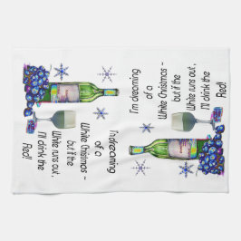 Drömma av vitjul, roliga vinkonstgåvor kökshandduk