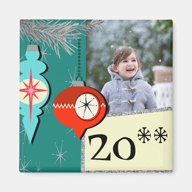 Drömma en av Retro-julets Photo Magnet (Framsidan)