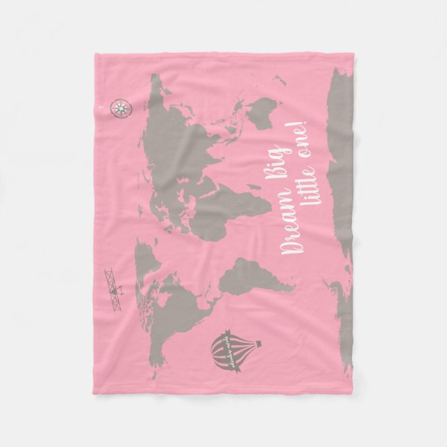 Drömma en liten. Rosa babyfilt Fleecefilt (Framsidan)