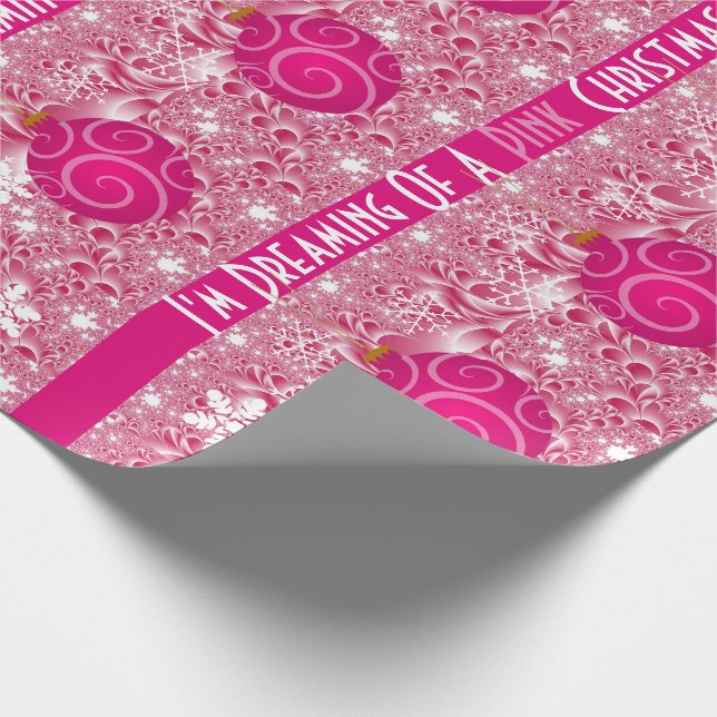 "Drömma en Rosa jul" Flickaktigt jul Presentpapper (Hörn)