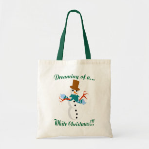 Drömma en vit julklapp tygkasse