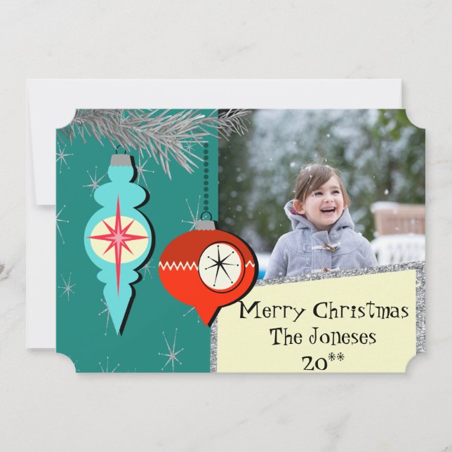 Drömma ett Retro-julfotokort Julkort (Framsida)