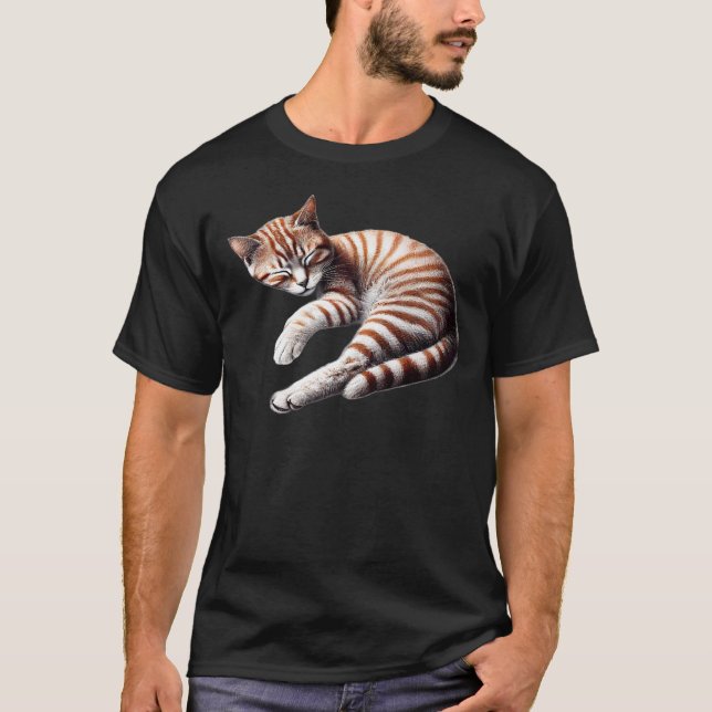 Drömma i Orange - Uppmjukat Tabby katt T Shirt (Framsida)