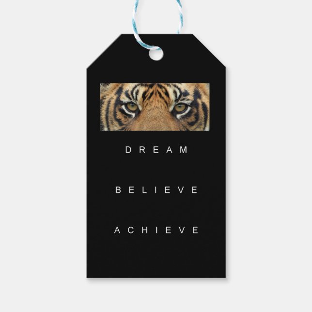 drömma tro uppnå motiveringstext presentetikett (Framsidan)