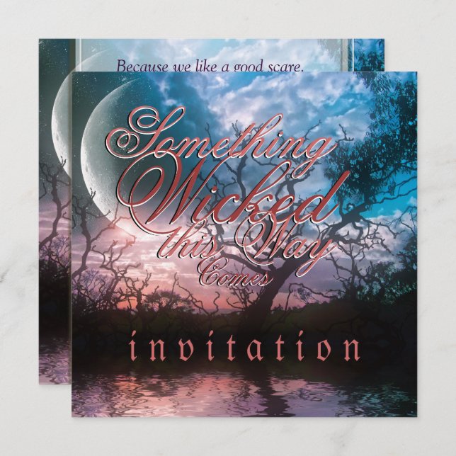 Drömmaktig Halloween gotisk bröllop Inbjudningar (Fram/baksida)