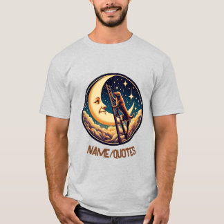 Drömmån & Hund som klättrar på stege T Shirt