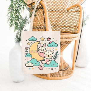 Drömmån Kanin och Björn Totebag Tygkasse