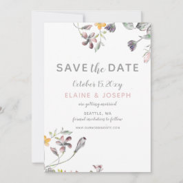 drömmande blomstrar blommigten bröllop spara datu inbjudningar