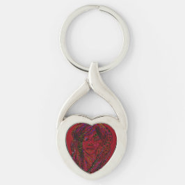 Drömmande flicka från den viktorianska eran Nyckel Twisted Heart Silverfärgad Nyckelring