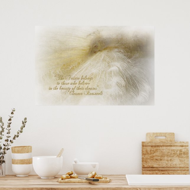 Drömmande i vitt poster (Kök)