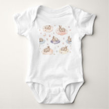 Drömmande kaninmoln Baby-bodysuit | Sovande kanin