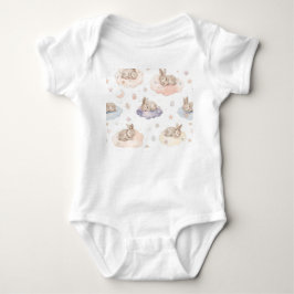Drömmande kaninmoln Baby-bodysuit | Sovande kanin T Shirt