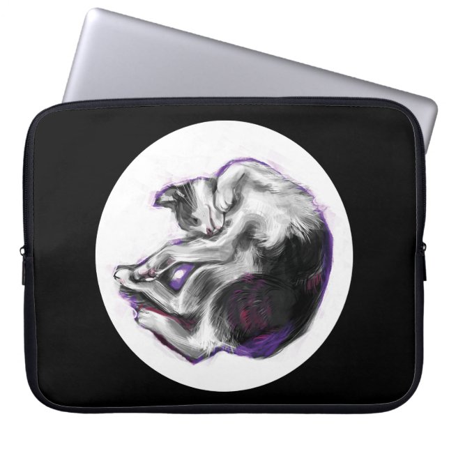 Drömmande katt. laptop fodral (Framsidan)