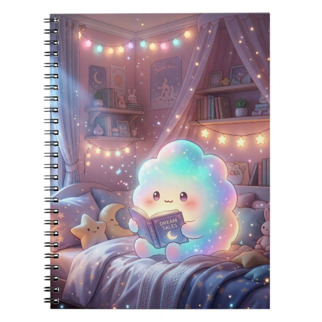 Drömmande Kawaii Spiralanteckningsbok Anteckningsbok (Framsidan)