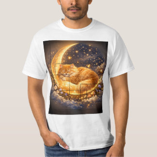 Drömmande månkatt t-shirt | Söt sovande katt t-shi