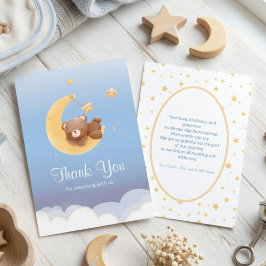 Drömmande Nytt Ankomen Teddybjörn Måne Tack Kort