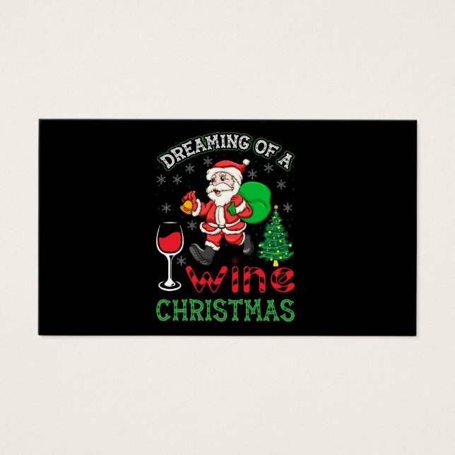 drömmande om en vin-jul (2) visitkort (Framsidan)