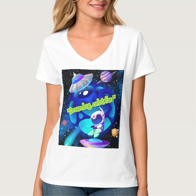 DRÖMMANDE OMLOPPSBANA LÅNGT BORT  T SHIRT (Framsida)