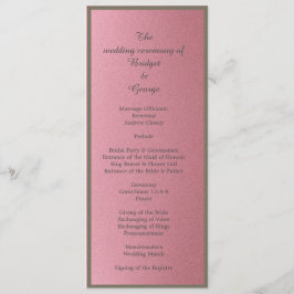 drömmande rosa glitter bröllopsprogram & meny