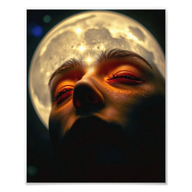 Drömmånen — Mystisk Celestiel Konsttryck Fototryck (Framsidan)