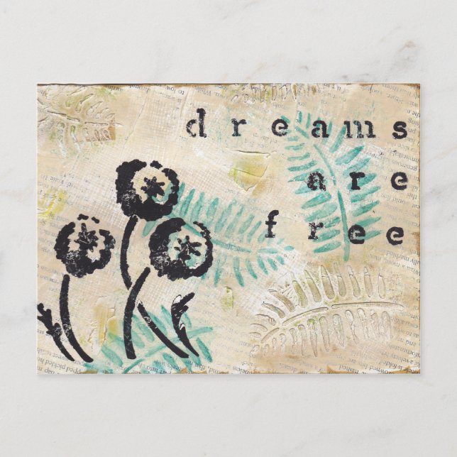 Drömmar är lediga vykort (Framsida)