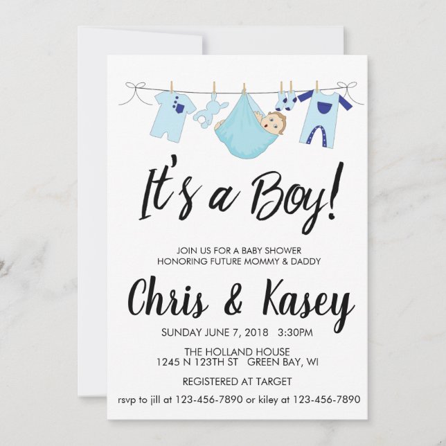 Drömmar att det är en pojke inbjudningar (Framsida)