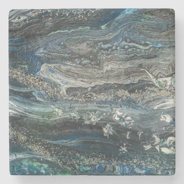 Drömmar av abstrakten Ocean'20 Stenunderlägg (Framsidan)