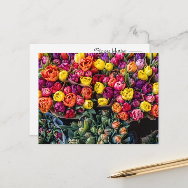 Drömmar av blommor till salu – Levande blomstermar Vykort (Fram/Back In Situ)