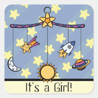 Drömmar av Space Mobile Notice-etikett Fyrkantigt Klistermärke