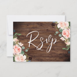  drömmar:  blommor och Rustic Wood Bröllop OSA Kort