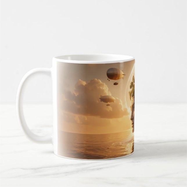 Drömmar Bygger Ett Hem Ovanför Den Tysta Havet Mug Kaffemugg (Vänster)