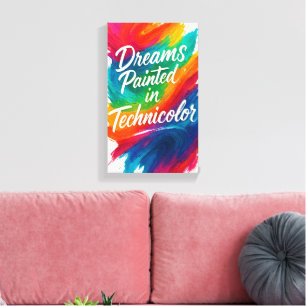 Drömmar färgade i Technicolor - Färg Stänk Canvas