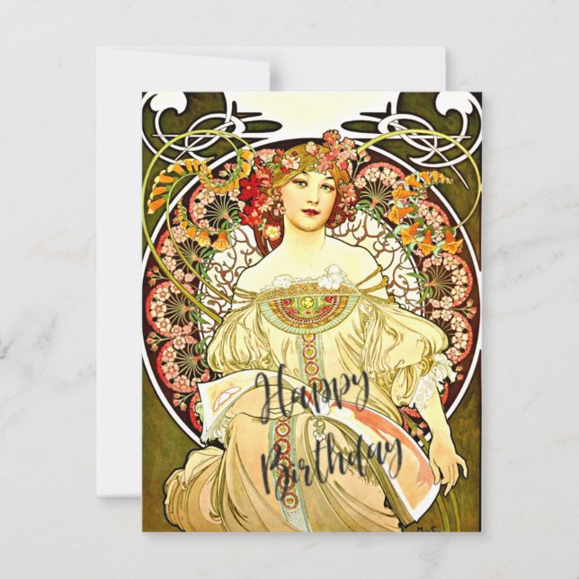 Drömmar, fin konst målning, födelsedags gratulatio kort (Framsida)