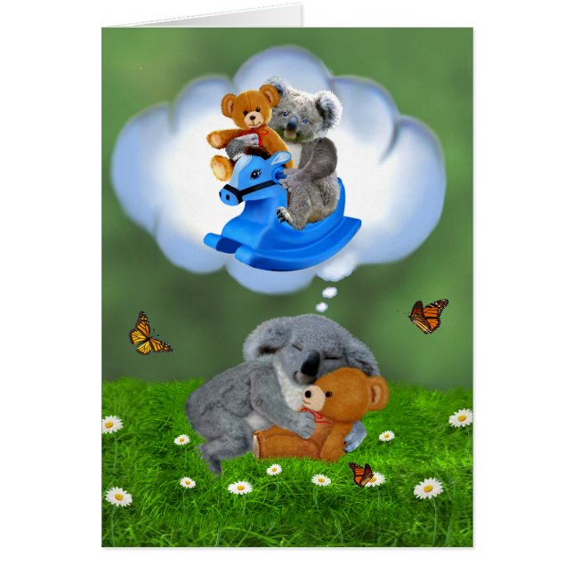 DRÖMMAR FÖR BABYKOALABJÖRN HÄLSNINGSKORT (Framsidan)
