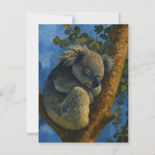 Drömmar i Eucalyptus - Sleeping Koala Art Vykort