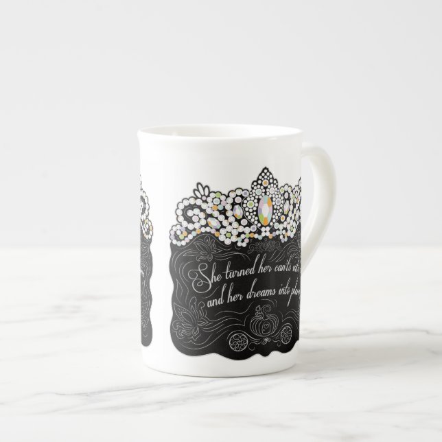 Drömmar in i planerar kaffemuggen benporslin mugg (Framsida höger)