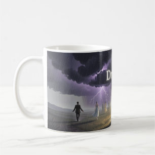 Drömmar mellan stormmoln och ljus-mugg kaffemugg
