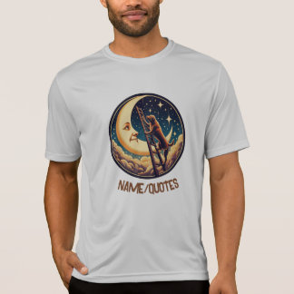 Drömmar Moon & Hund Klättrar på Stege T Shirt