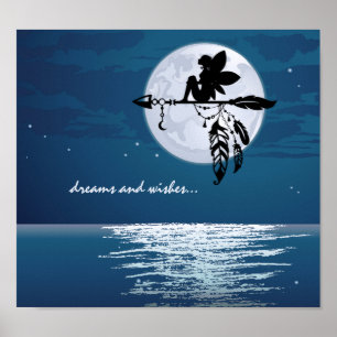 drömmar och önskemål ~ Full Moon, Fairy, Arrow Bea Poster