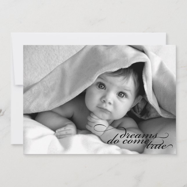 Drömmar Slår In {Födelse Tillkännagivande} Meddelande (Framsida)