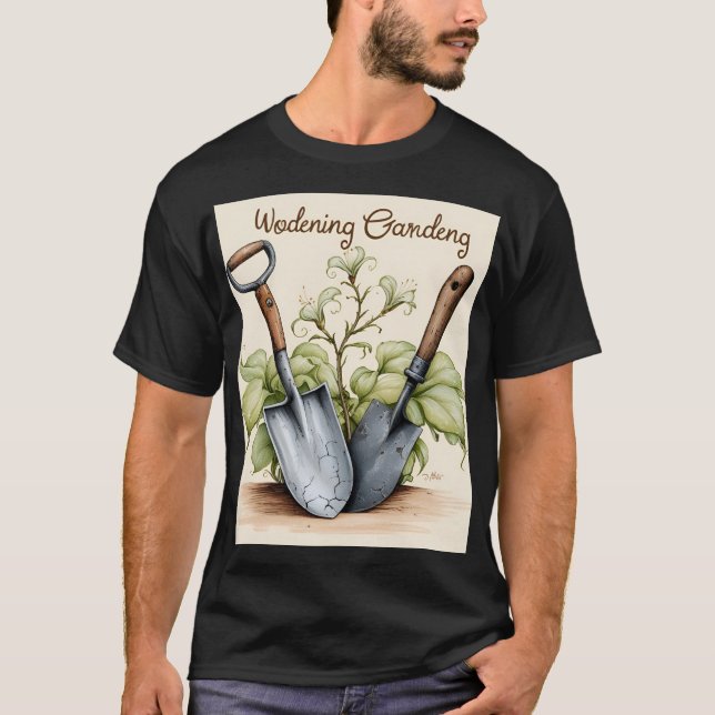  drömmar T-Shirt: Gamla Verktyg och blommor T Shirt (Framsida)