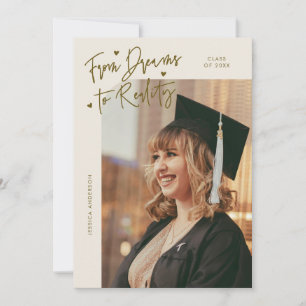 Drömmar till Verklighet Böjd Foto Kräm Grad Meddelande