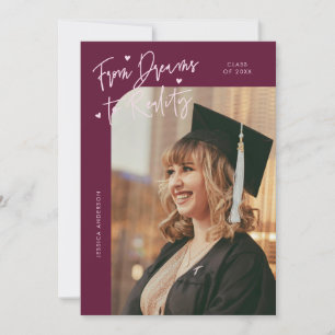 Drömmar till Verklighet Böjd Foto Tranbärs Grad Meddelande