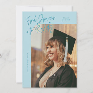 Drömmar till Verklighet Böjd Foto Turkos Grad Meddelande