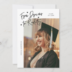 Drömmar till Verklighet Böjd Foto Vit Grad Meddelande