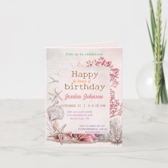 Drömmar under havet inbjudan (Framsida)