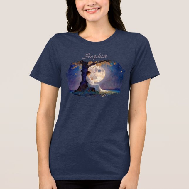Drömmare under månljus - Lugnt nattlandskap T Shirt (Framsida)