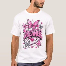 Drömmare Y2K Rosa Flytande Krom T Shirt