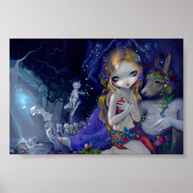 "Drömmarnattens Dream Art Print fairy Titania" Poster (Framsidan)
